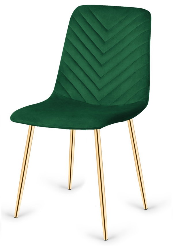 Krzeso tapicerowane TRIO VELVET GREEN GOLD
